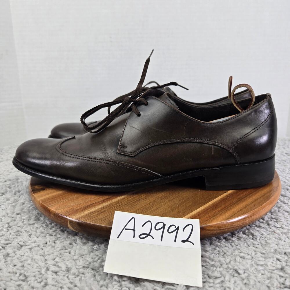 John Varvatos Star USA Mens 13M Brown Leather Wingtip Office Oxford Dress Shoe